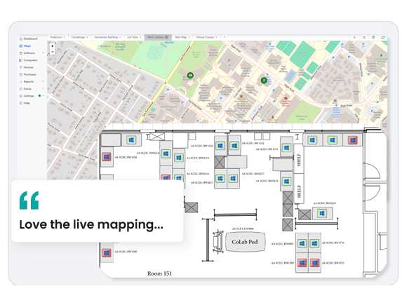 ITAM IT Asset Management live mapping of asset locations
